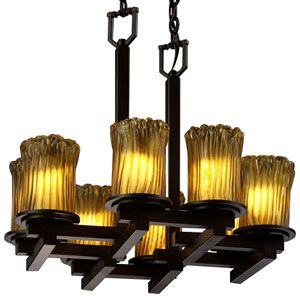 Veneto Luce Dakota Square Zig Zag Chandelier by Justice Design Group - Starlight Lighting USA and Canada